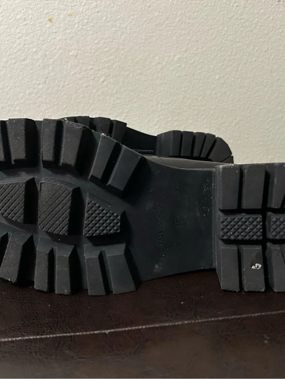 Free People Lyra Lug Sole Loafer Black Women Size 38 Size 7.5